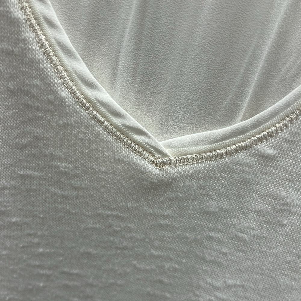 White House Black Market Large long sleeve white lightweight sweater w/lace back - Picture 7 of 9